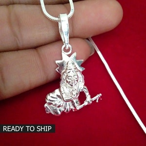 925 Sterling Silver God Krishna Pendant Necklace Crawling Baby Krishna Locket for Men and Women