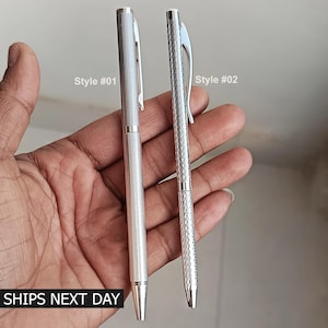 Elegant 925 Sterling Silver Ballpoint Pen, Medium Point Writing Pen, Best Silver Gifting