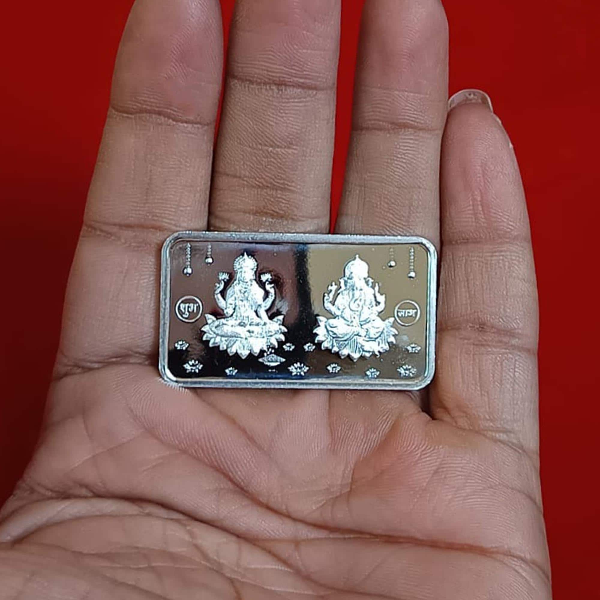 【公式・保証書付】中国土産 足銀999 純銀 20g お守り 縁起物 シルバー 999 Pure Silver Laxmi Ganesh Coin, Silver Bullion Bar, Sacred