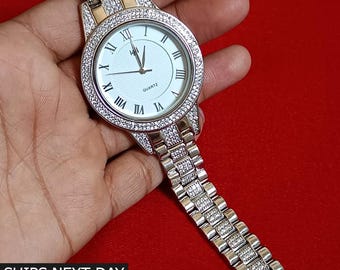 925 Sterling Silver Mens Automatic Watch, White Dial Anniversary Gift