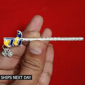 Silver Flute, 925 Sterling Silver Krishna Bansuri, Silver Pooja Article, Child Krishna Flute, Handmade Silver Flute for Laddu Gopal Poshak