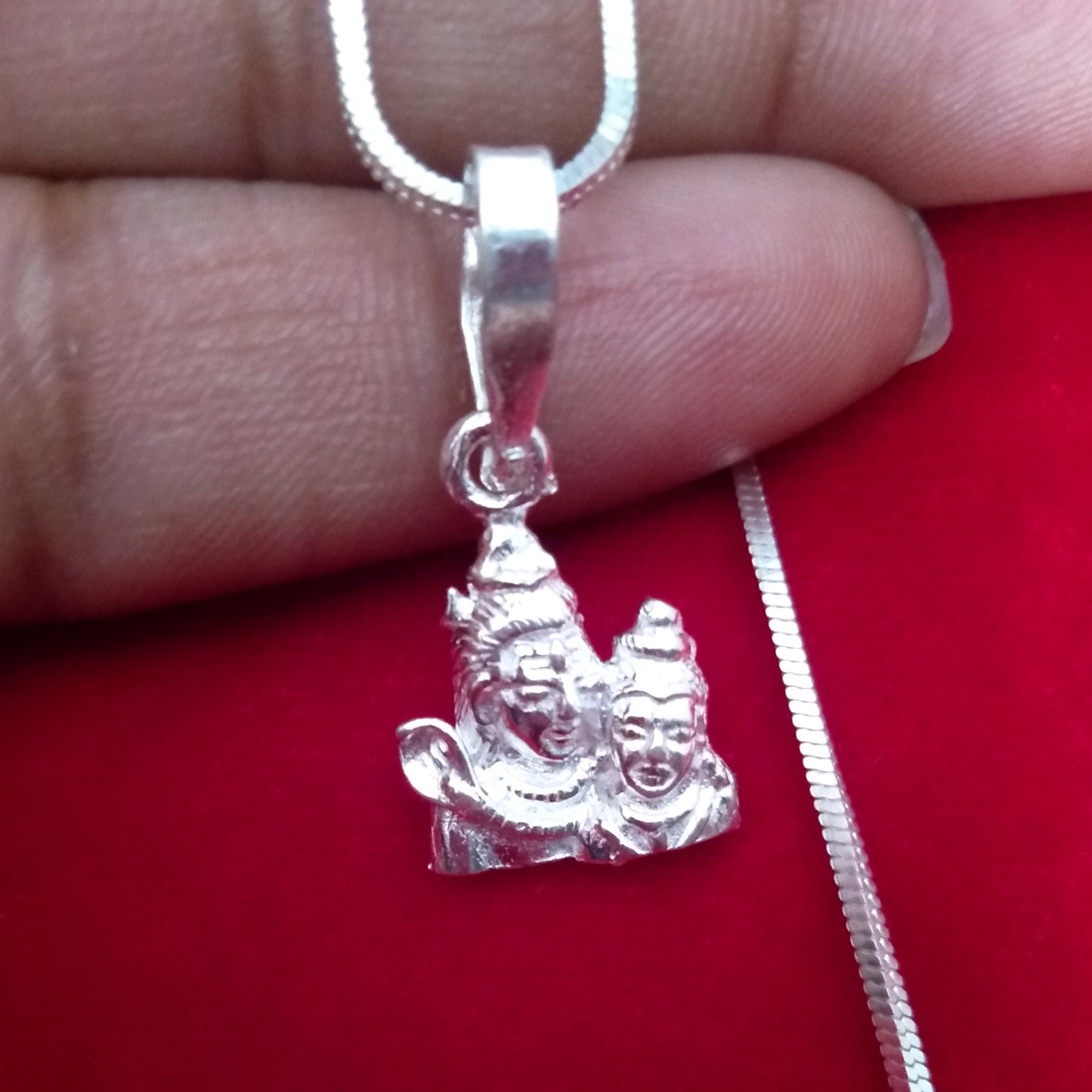 Sterling Silver Lord Shiva Pendant, Shiva Shakti Pendant, Hindu Idol ...