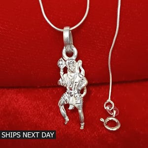 God Hanuman Pendant 925 Sterling Silver Lord Hanuman Necklace for Men and Women