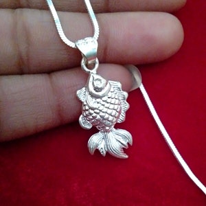 Silver Fish Pendant, Sterling Silver Fish Necklace, Ocean Pendant, Nautical Pendant, Beach Jewelry, Fish Lover Gift,  Sea Lover Necklace
