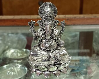 925 Sterling Silver Ganesha Idol Sculpture God Figurine - Etsy