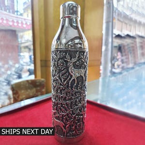 Pure Silver Water Bottle, Drink Water Utensils, Luxury Drinkable Silver Bottle