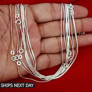 925 Sterling Silver Snake Chain Necklace, Round Silver Snake Chain, Simple Snake Chain, Mens or Women Chain