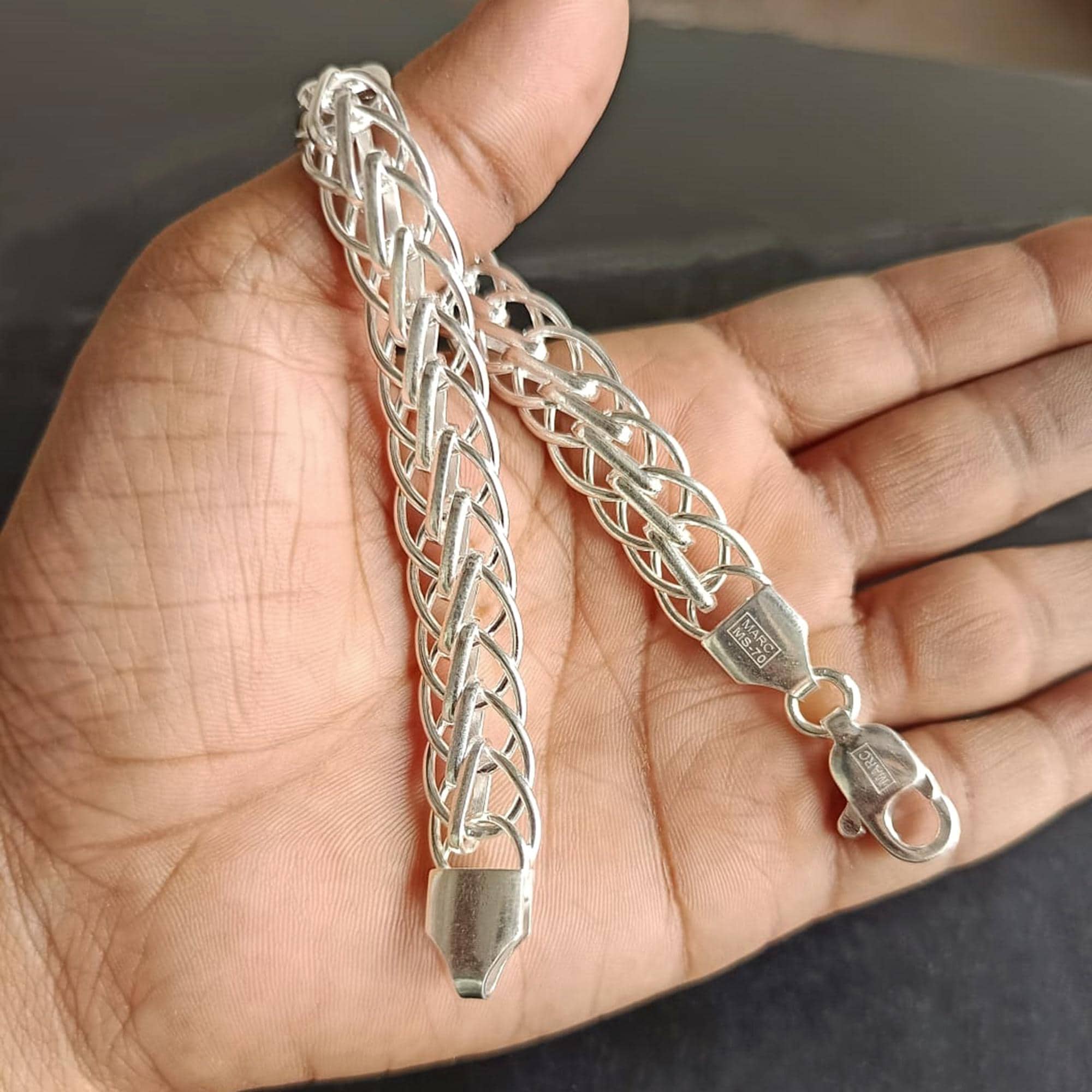 アクセサリー Vintage Silver Stick Chain Bracelet 925 925 Sterling Silver Chain Bracelet Men's Women's Handmade