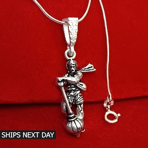 Lord Hanuman Necklace 925 Sterling Silver Hindu God Hanuman Locket for Men and Women