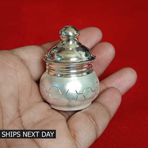 925 Sterling Silver Trinket Box Kumkum Sindoor Box Eyeliner Box bride&#39;s Jewelry Box