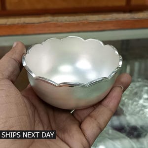 999 Pure Silver Bowl Serving Dishes Baby Fine Silver Bowls