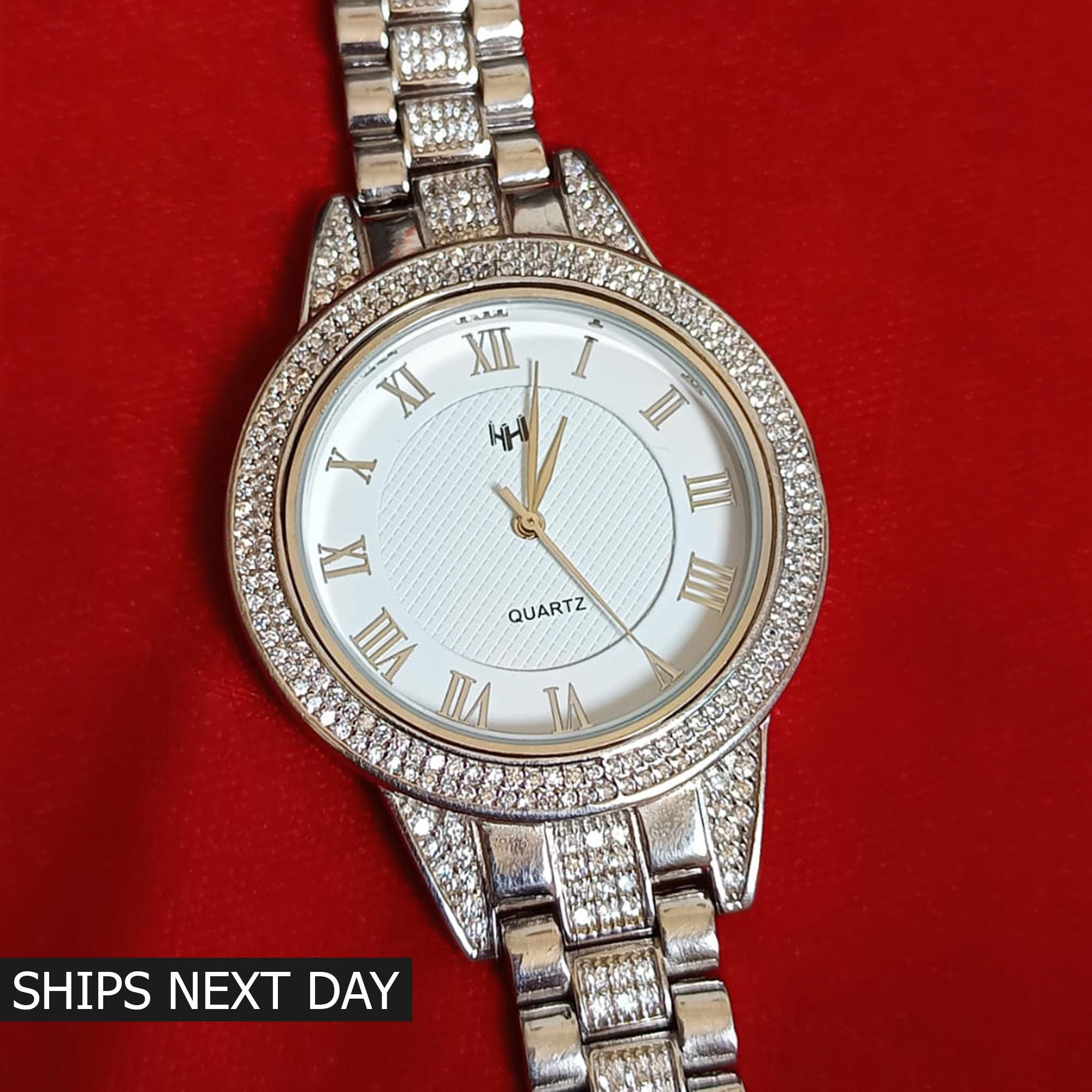 Men's Automatic Watch 925 Sterling Silver Hallmarked, Roman