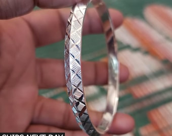Handmade Solid Silver Kada Bangle - Punjabi Kara Bracelet - Etsy