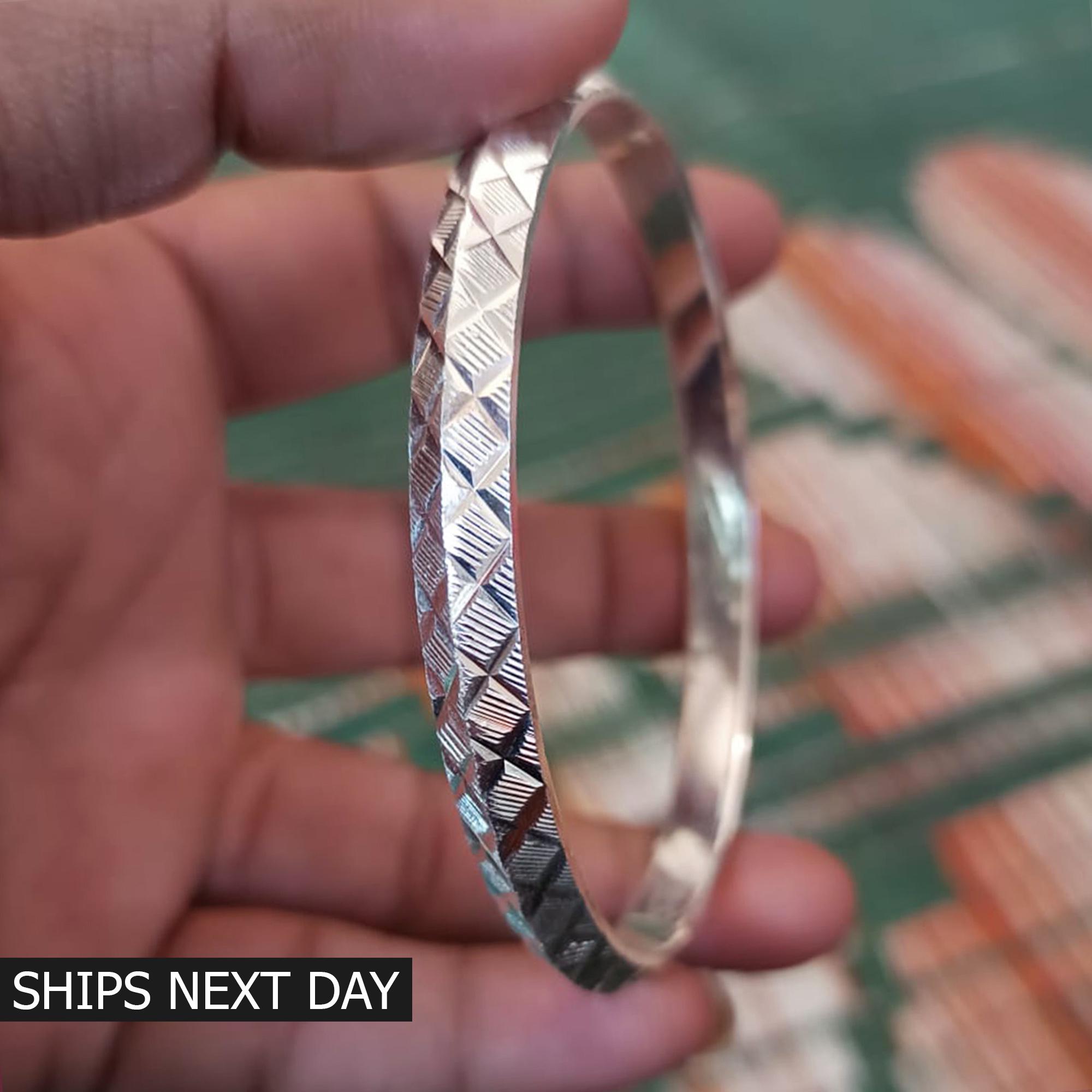 Handmade Solid Silver Kada Bangle - Punjabi Kara Bracelet - Etsy