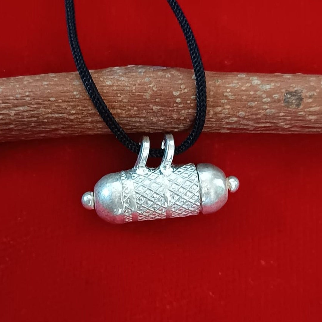 Sterling Silver Taweez Pendant, Mantra Prayer Locket, Black Thread - Etsy