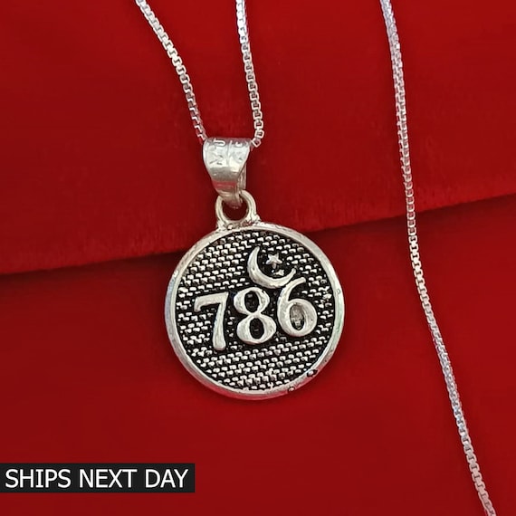 Sterling Silver 786 Pendant Necklace, Islamic Religious Gift - Etsy