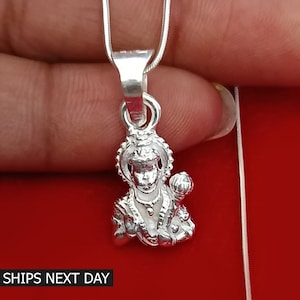 God Hanuman Pendant Necklace 925 Sterling Silver Bajrangbali Spiritual Locket for Men and Women