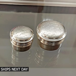 Handmade 925 Silver Trinket Box, Kumkum Box, Casket Silver Box, Bridal Round Box, Kajal Sindoor Box, Silver Pill box, Eyeliner Box Gifting