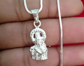 【新品】クリシュナ神シルバーペンダントヘッド＋ステンレスチェーン♡おまけ付 クリシュナ神クリスタルペンダント、シルバーチェーン付き、高品質製品