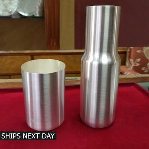 999 Pure Fine Silver Water Glass Jug Set Silver Vessels Pitcher Handmade Silver Utensils Gift