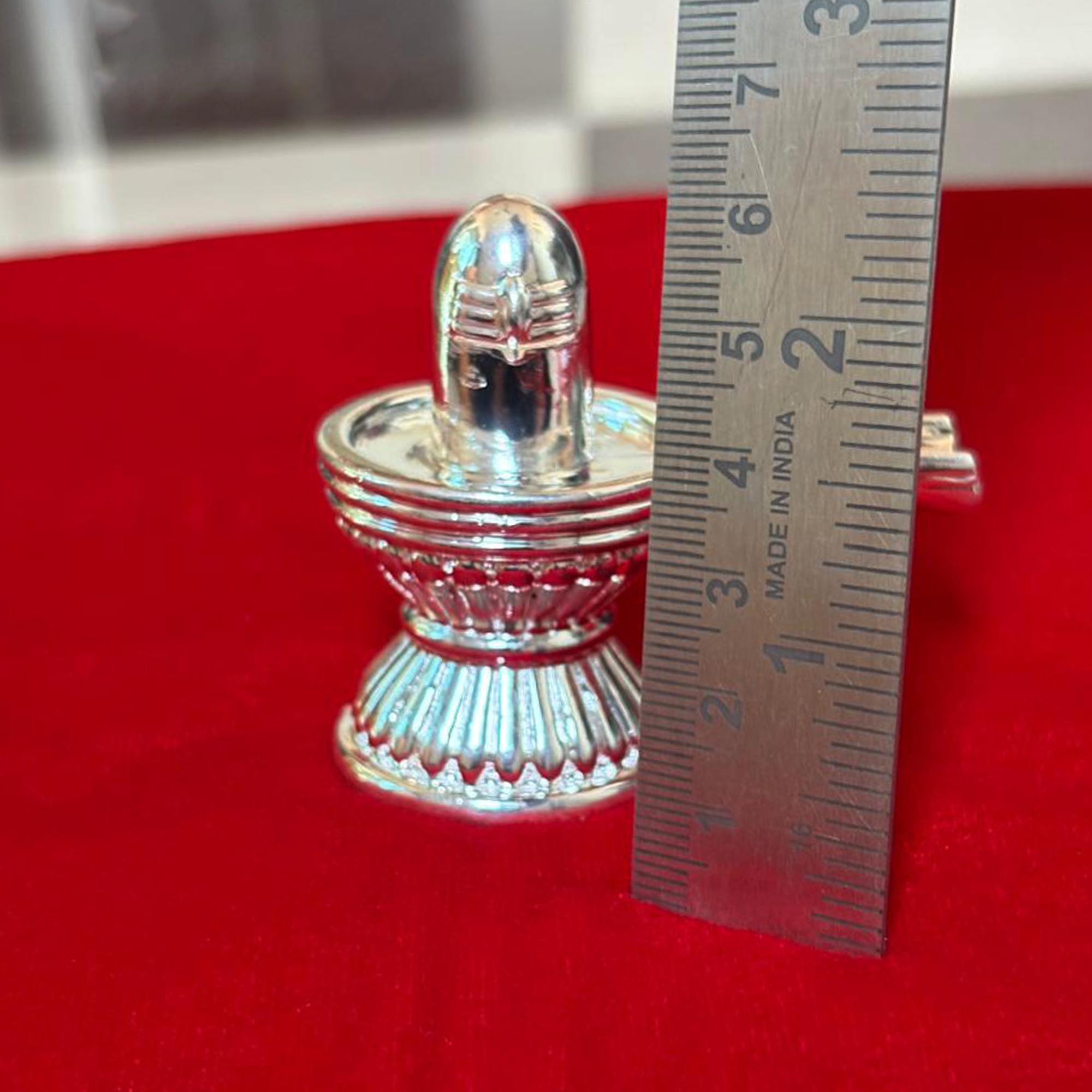 Solid 925 Fine Sterling Silver Shiva Lingam Shivling Jaladhari