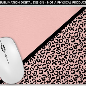 Rosa und Schwarzer Gepard, Sublimations-Mauspad-Design, PNG-Digital-Design, kommerzielle Nutzung, Kleinunternehmen PINK120