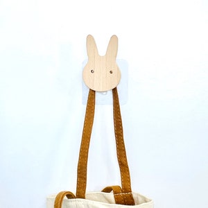 Rabbit Shaped Wooden Wall Mounted Hook