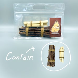 Sac cadeau lapin à mâcher : rameaux de pomme et bambou doux