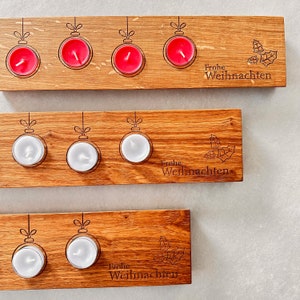 Christmas tea light holder, wooden candle, oak wood candle, modern candle, 4 tea lights, handmade wooden candle, Merry Christmas
