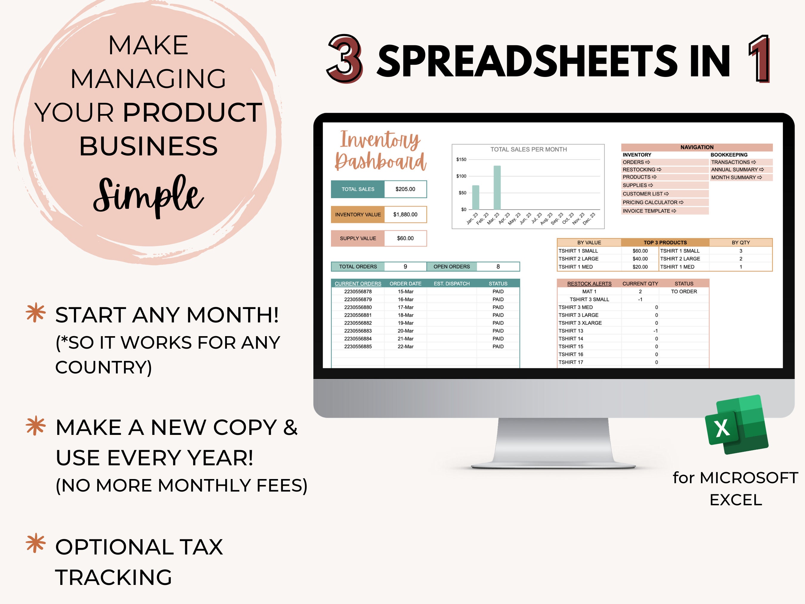 Ultimate Excel Inventory Tracking Bookkeeping and Invoicing, Small ...