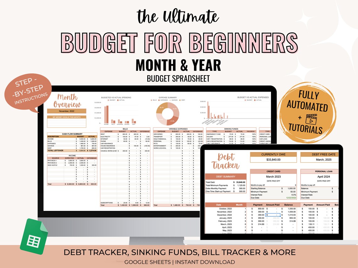 Ultimate Monthly Budget Spreadsheet Template for Google - Etsy