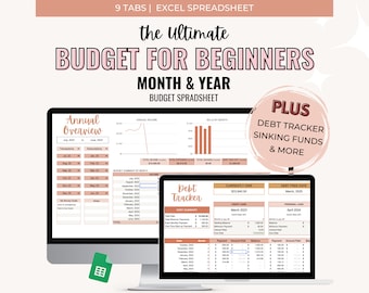 Ultimate Monthly Budget Spreadsheet Template For Google Sheets, Annual Budget Spreadsheet, Debt Payoff Tracker, Expense Tracker, Bill