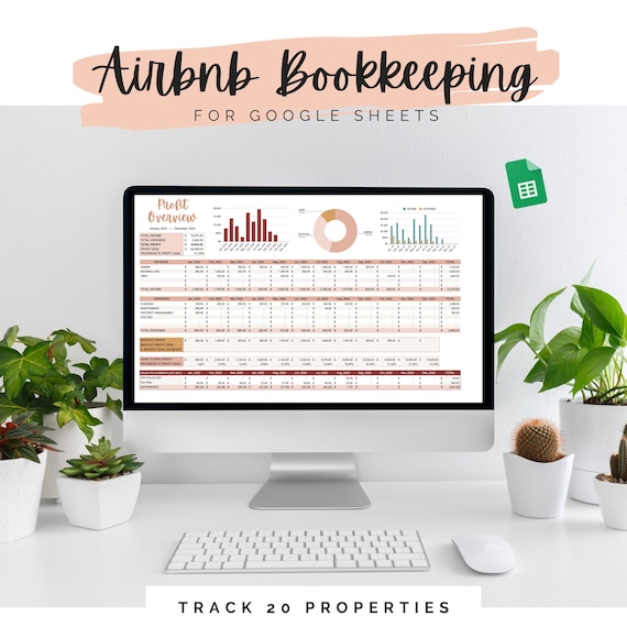 Airbnb Spreadsheet for Google Sheets, Small Business Spreadsheet, Rental Income and Expense Tracker for Investment Property Bookkeeping