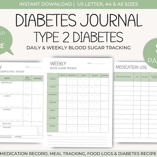 Printable Blood Sugar Diabetes Planner Log Book CBG Etsy Canada