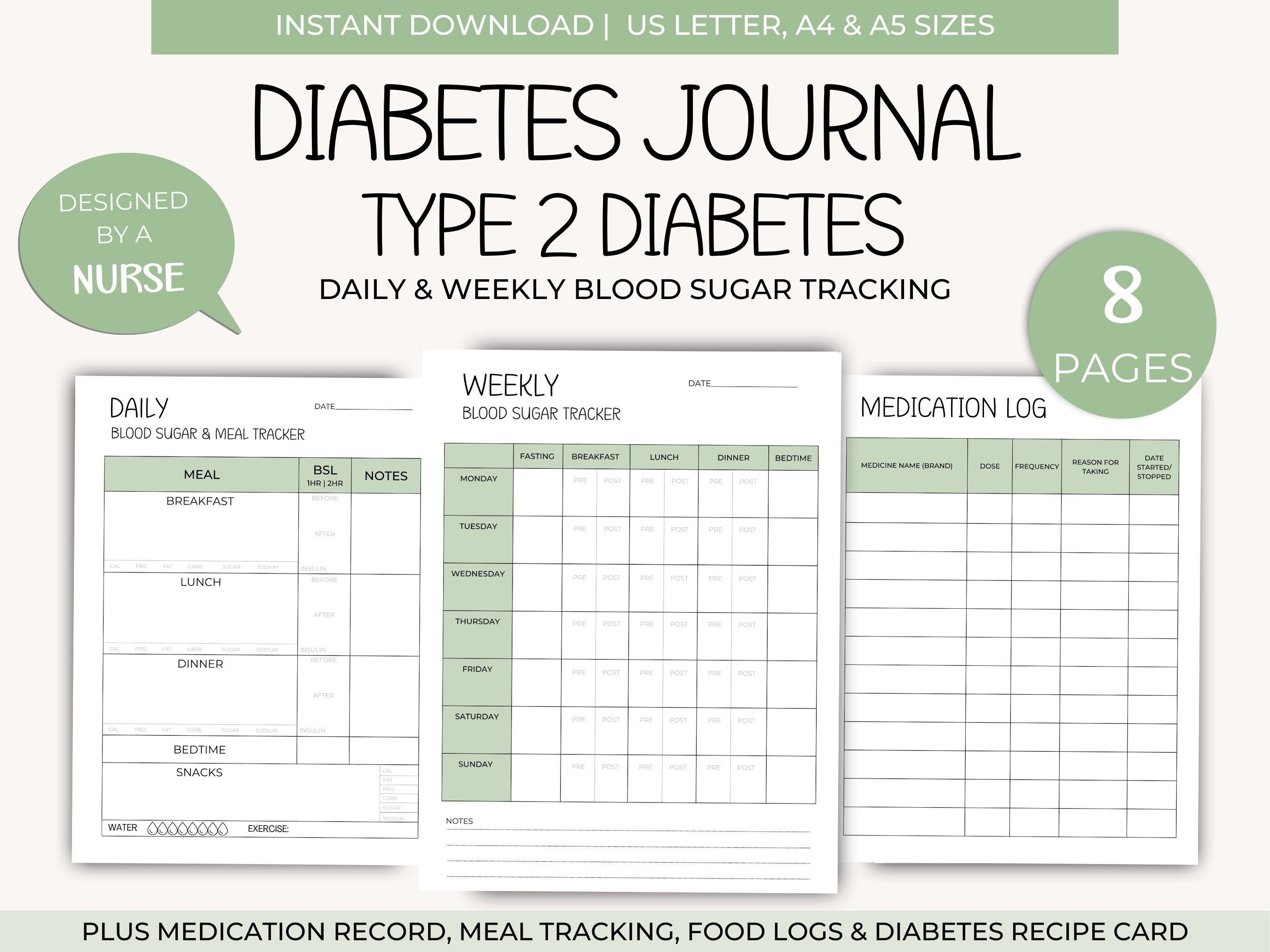 Diabetes Log Book: Simple 2-Year Daily Blood Sugar Log Book