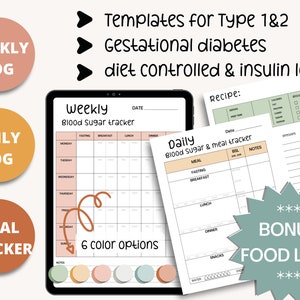 Blood Sugar Tracker | Blood Sugar Log Printable | Gestational Diabetes Tracker | Glucose Tracker | Diabetes Log
