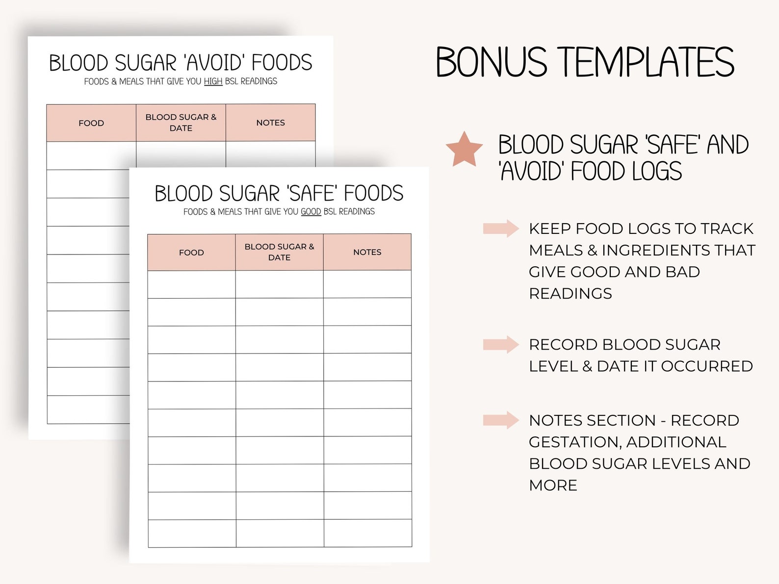 Blood Sugar Tracker | Type 2 Diabetes Journal | Printable Blood Sugar ...
