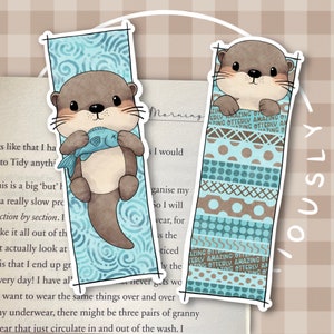 Otter Bookmarks | Illustrated bookmarks | Bookmarks | Cosy bookmarks |