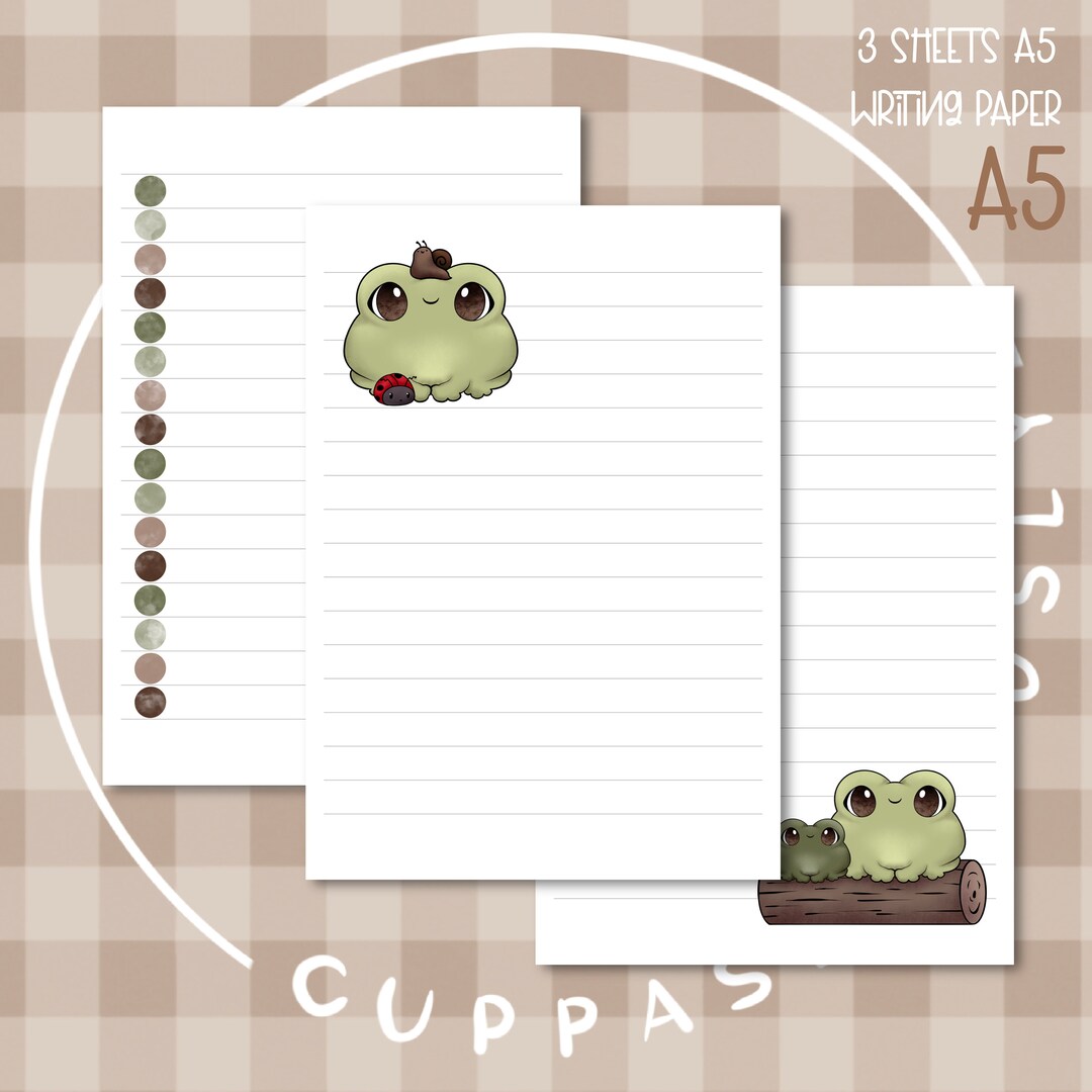Frogs Writing Set Penpal Letter Paper A5 Writing Bundle Etsy