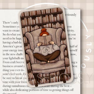 Bookshelf Reading Bookmark | Art print | Illustrated bookmarks | Unique bookmarks | Cosy bookmarks