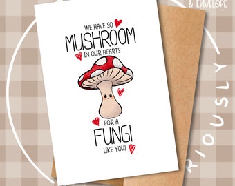 Mushroom Fungi Greeting Card | Illustrated Note Card | Father’s Day card | Cosy cards