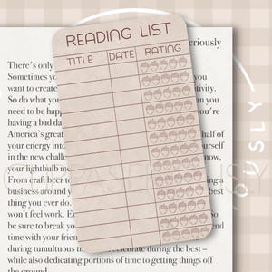 読書リストのブックマーク | ブラウン エイコーン | ブック トラッカー | TBR リスト トラッカー | 図書館カードのブックマーク | ビンテージ ライブラリのブックマーク