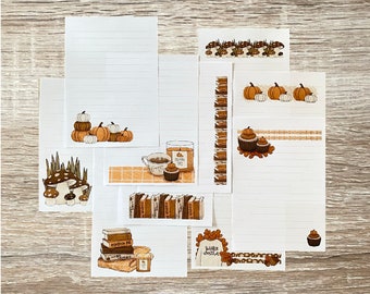 Autumn writing set, penpal letter paper, A5 fall writing bundle