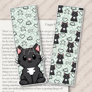Pixel Kitty Bookmarks | Illustrated bookmarks | Kawaii bookmarks | Cosy bookmarks | Cute Bookmarks