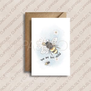 Carte de voeux de bourdon | Vous aimez les abeilles| pour correspondance illustrée | Jolie carte pour maman | carte de fête des mères | Aquarelle