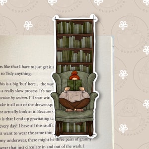 Bookcase Reading Illustrated bookmarks Autumnal bookmarks Bookmarks Cosy bookmarks zdjęcie 3