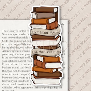One More Chapter Book Bookmark | Reading Bookmark |  Illustrated bookmarks | Autumnal bookmarks | Bookmarks | Cozy bookmarks