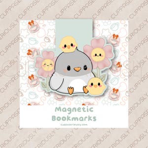 Marcapáginas magnético con pollitos de primavera. Regalo bonito. Regalo de cumpleaños. Marcapáginas. Regalo para lectores. Ratones de biblioteca. Accesorios de lectura.