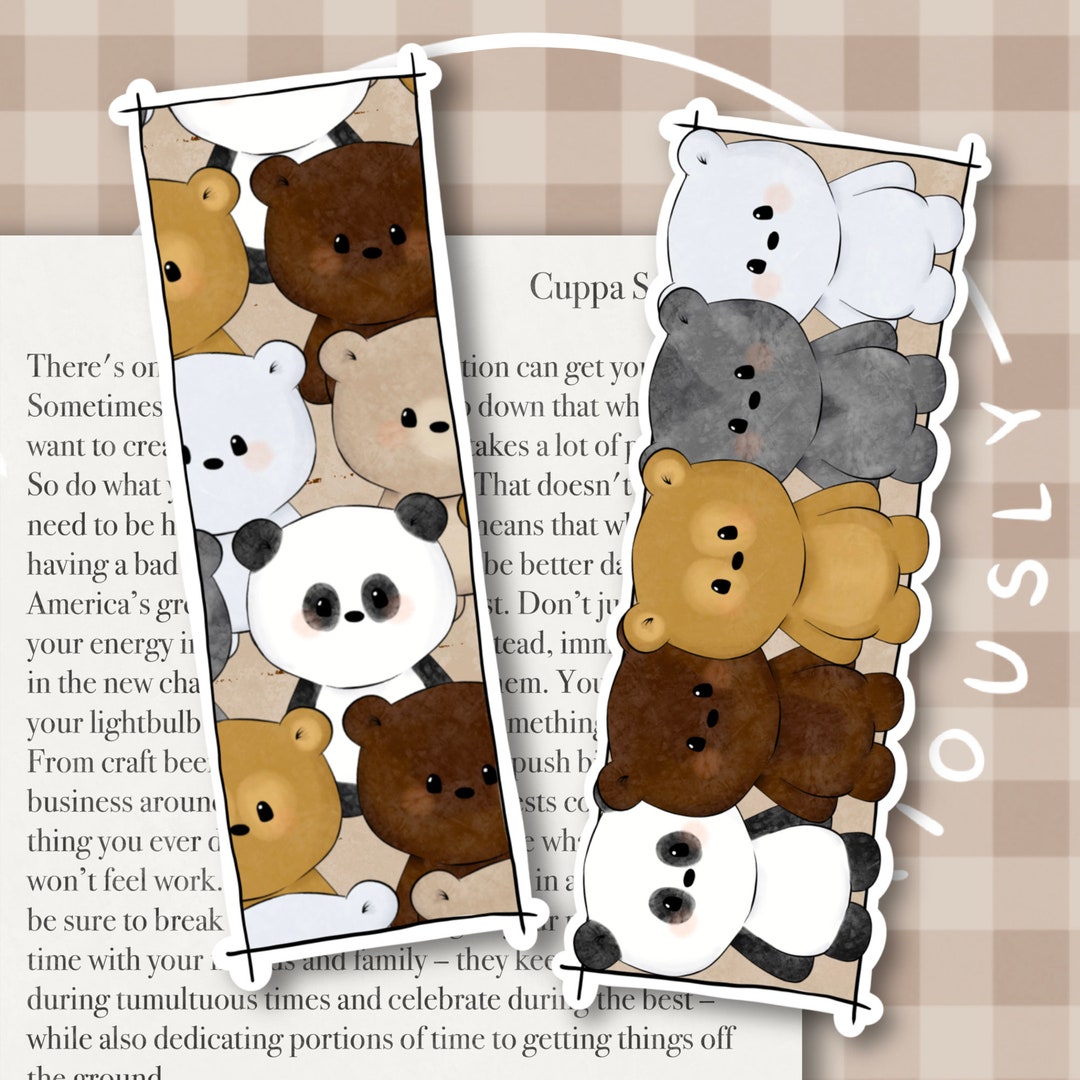 Teddy Bear Bookmarks Illustrated Bookmarks Cute Bookmarks Cosy ...
