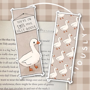 Silly Goose Bookmarks | Illustrated bookmarks | Year of the dragon bookmarks | Cosy bookmarks